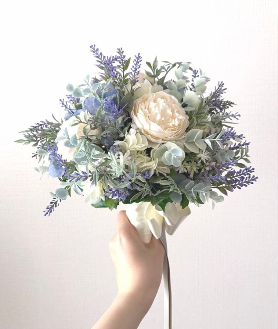 ウェディングブーケ ブートニアセット アーティフィシャルフラワー クラッチブーケ