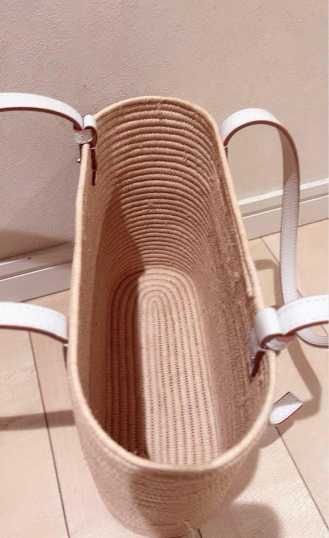 Pm♡shop様 ロエベ スクエア バスケットバッグ ナチュラル/白 ラフィア