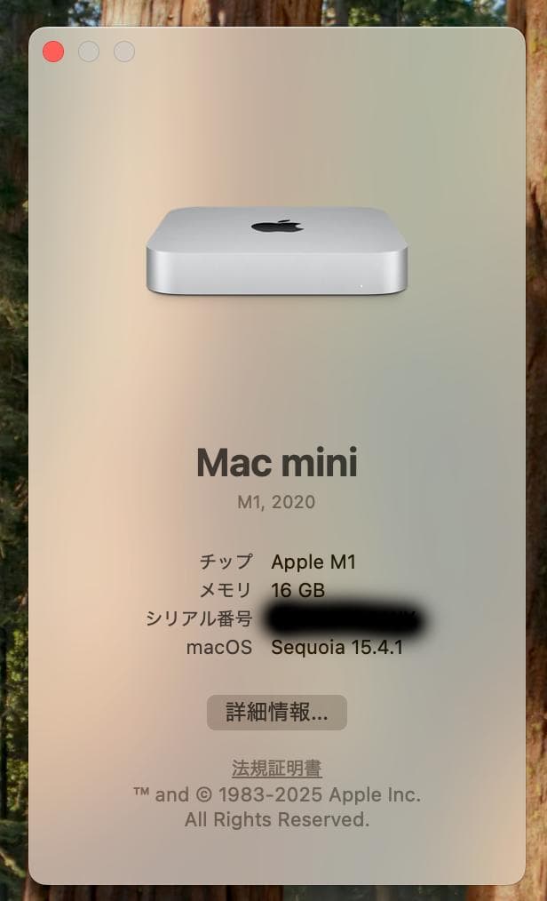 【中古】Apple Mac mini M1 RAM:16GB SSD:256GB