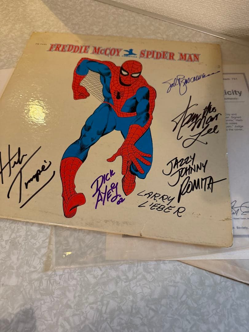 空*様 超希少！1966年代物スパイダーマンLP 6名直筆サイン COA付