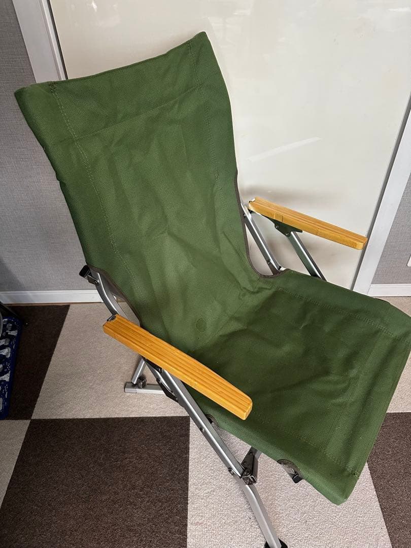 【 peak】グリーンファブリックアウトドアチェア
