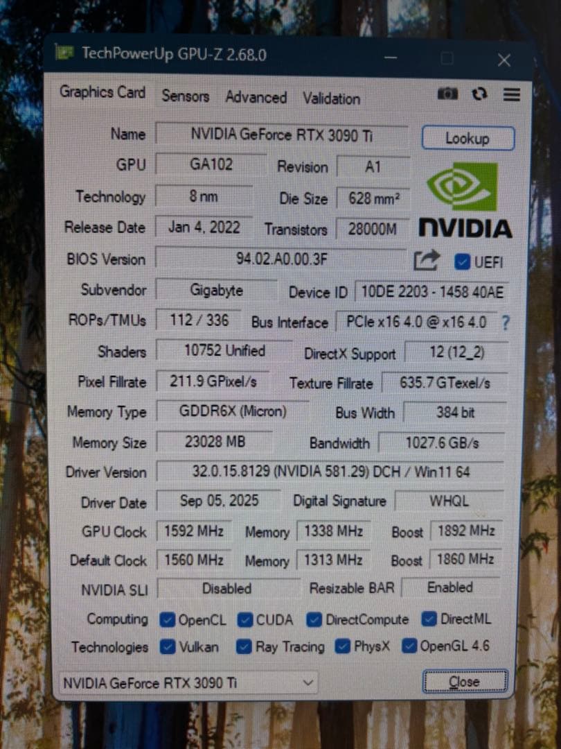 グラフィックボード・グラボ・ビデオカード Rtx 3090ti 24GB gigabyte