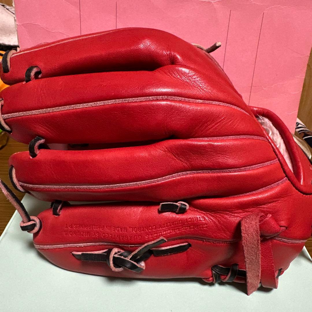 グローブエリート 赤 軟式野球グローブ