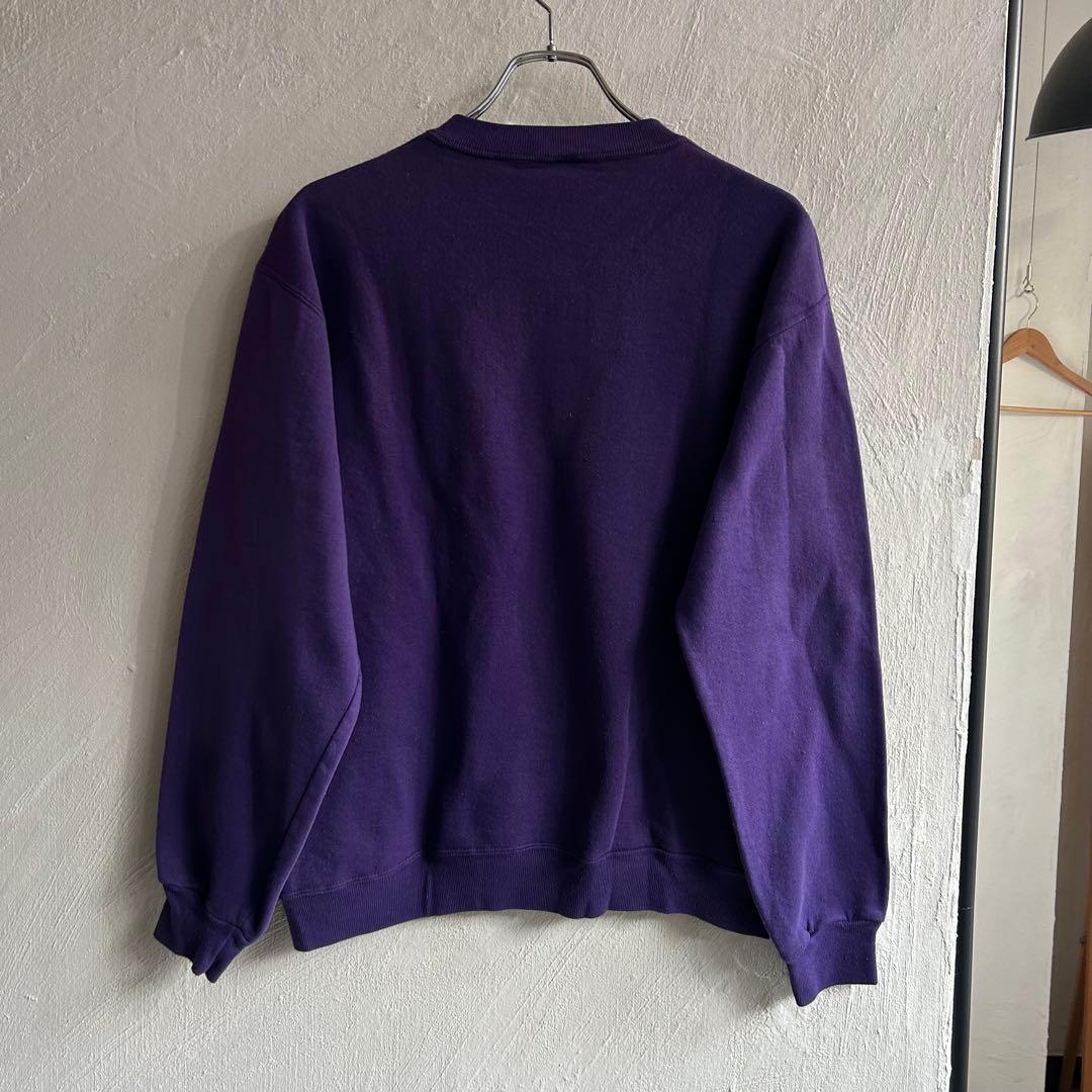 80S USA製 RUSSELL ATHLETIC プリントスウェット パープル