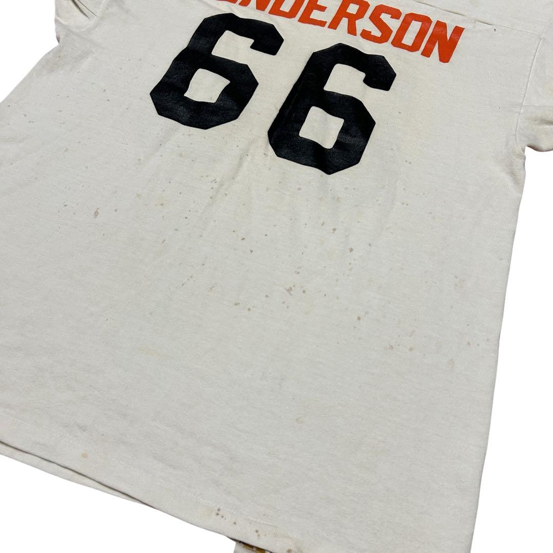 ビンテージ 70s ラッセル　金タグ　フットボール Tシャツ　66 ナンバリング