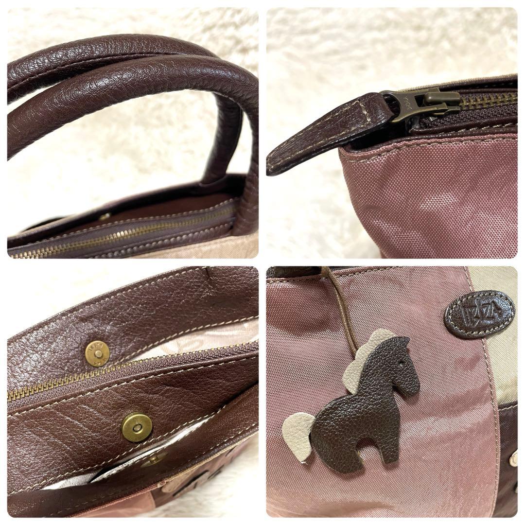 未使用級✨IBIZA イビサ ハンド　トートバッグ ナイロン ピンク チャーム付