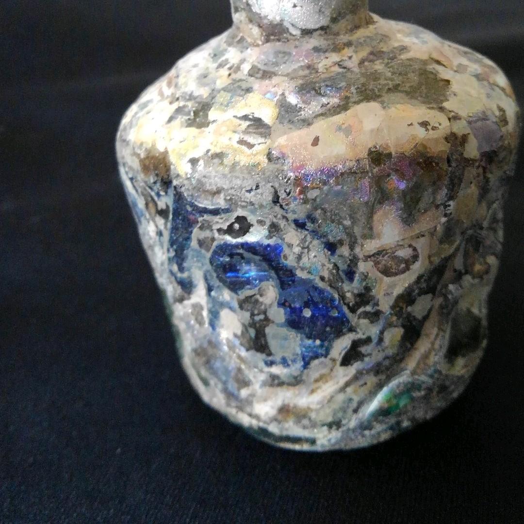 古代ガラス　銀化　光彩　美術館級　グラス　綺麗　貴重　骨董　茶道具