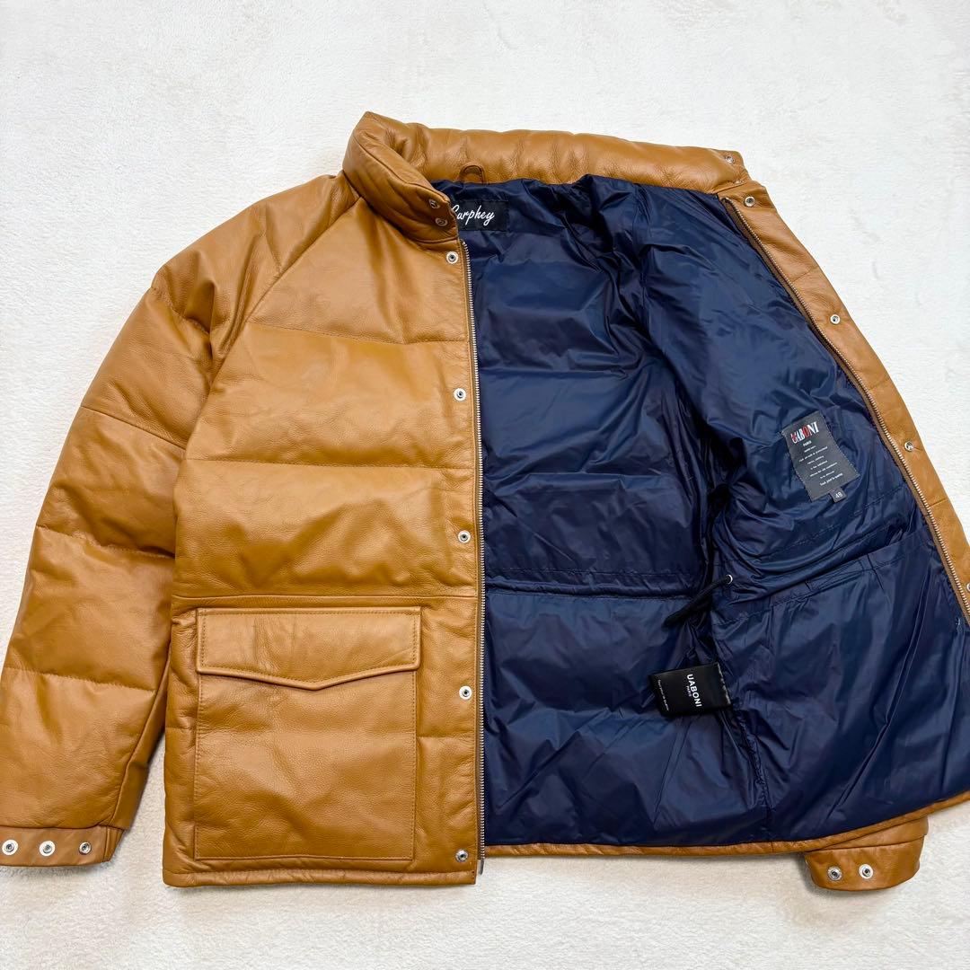 新品未使用 UABONI ユアボニ レザーダウンジャケット キャメル