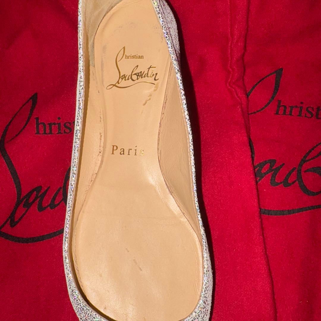 Christian Louboutin シルバー フラットシューズ