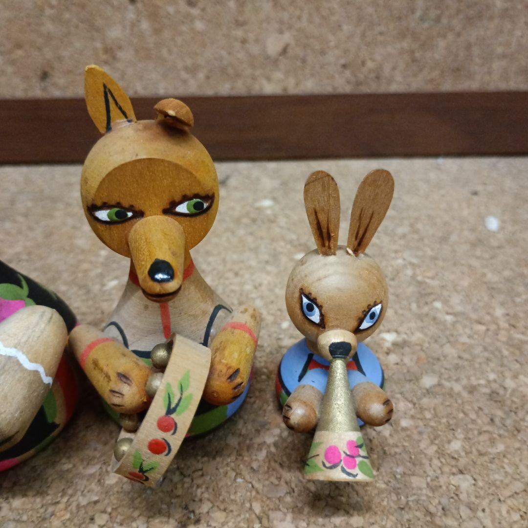 メ*7様 3970）ロシア製木製動物人形　置物　6体　ソビエト連邦時代