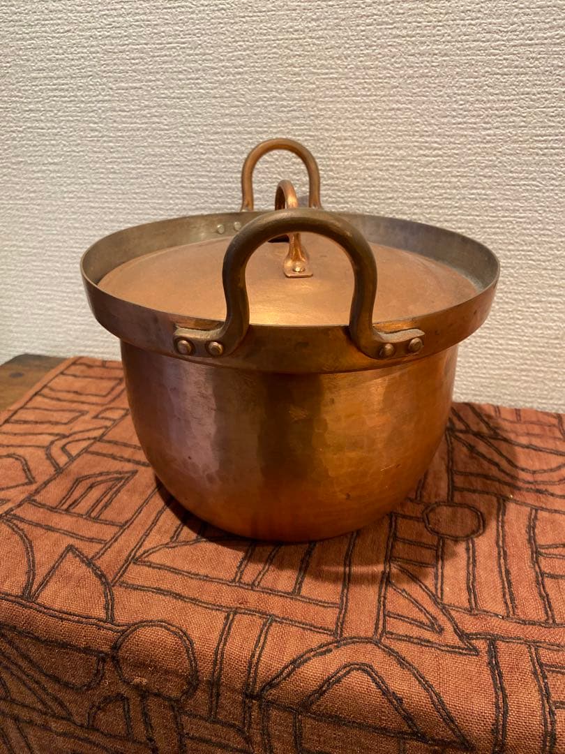 北村一男　鎚起銅器　段付鍋 手仕事　銅鍋　民藝 定価44000円