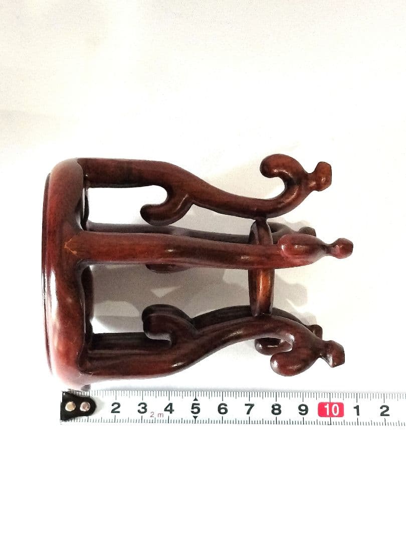 ❤【新品・未使用品含】盆栽卓　3個セット唐木 天然木 円式五足 花台 盆栽台