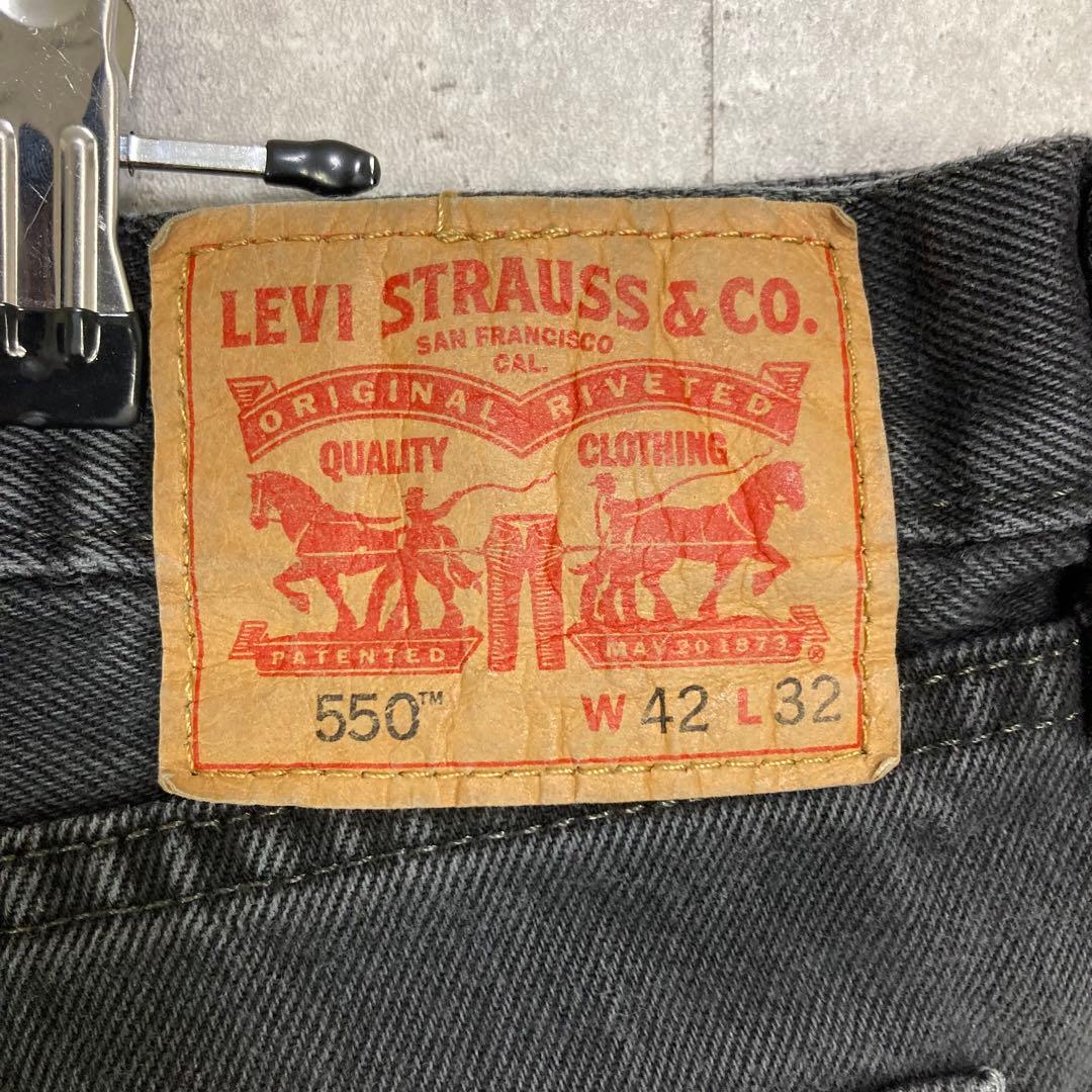 リーバイス550 バギー　ブラックデニム　ジーンズ　ビックサイズW42 L32