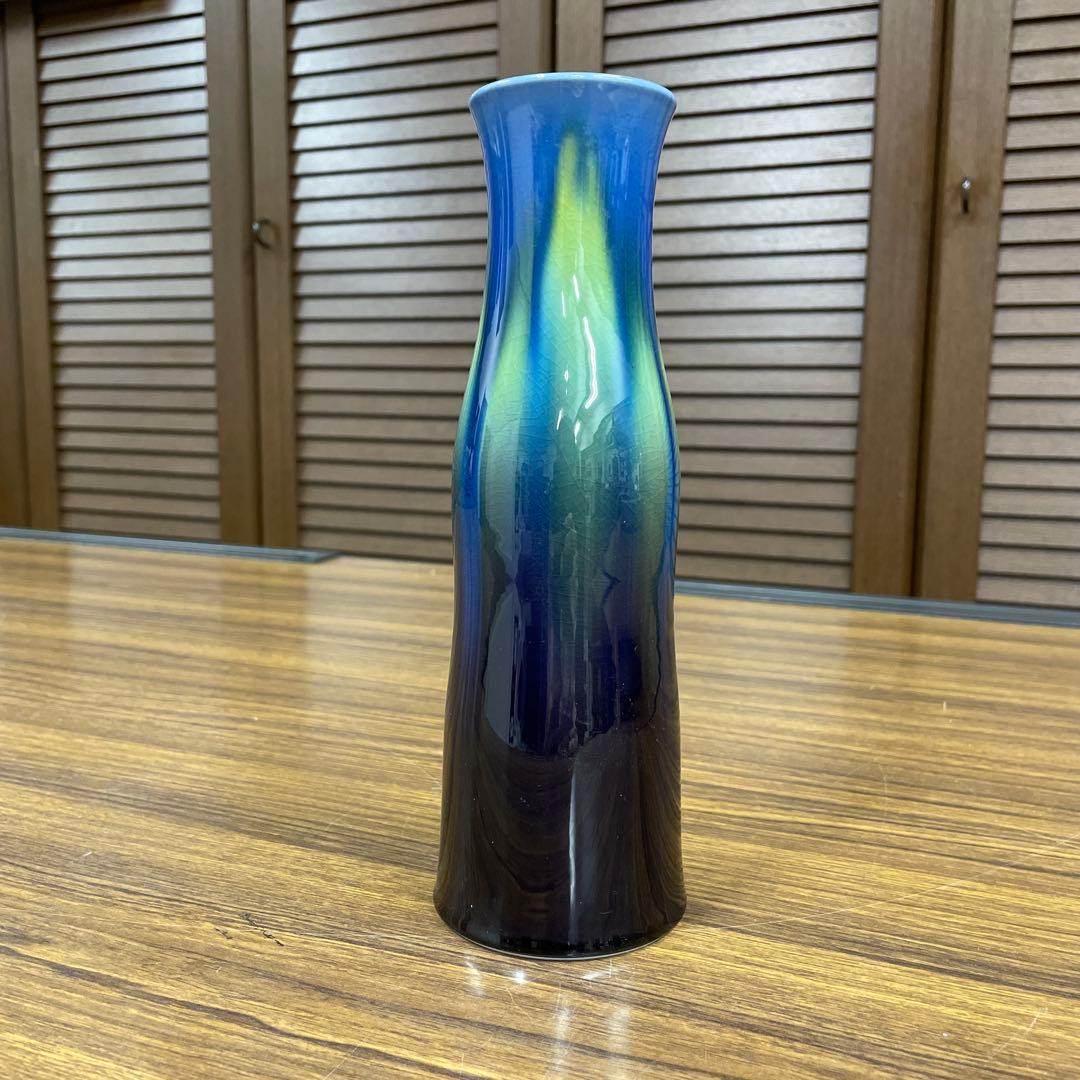 【美品】三代徳田八十吉　「花入」九谷焼