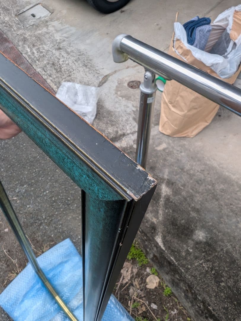 アーチ型青緑色壁掛け鏡