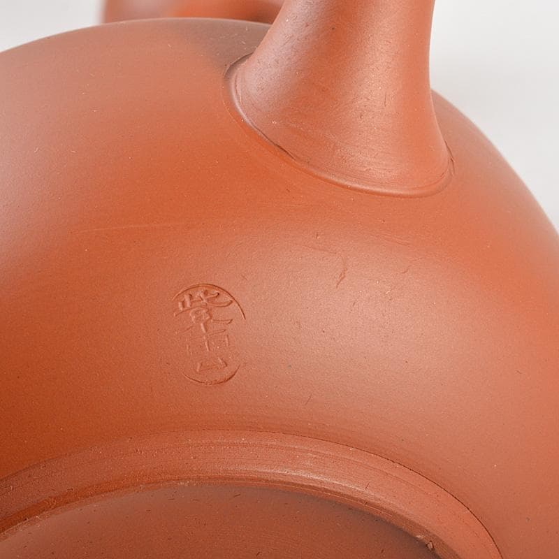 朱萬古焼　白雲陶園　朱泥　急須　湯冷　煎茶碗五客　煎茶器揃　共箱　6203C