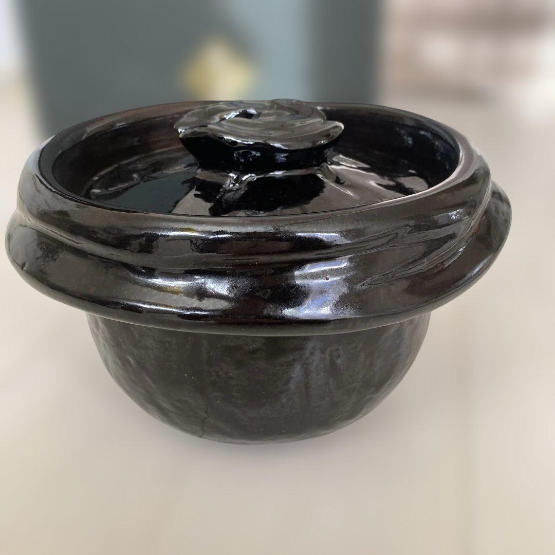 雲井窯　土鍋　五合炊き　鴨釉きまぐれ御飯鍋