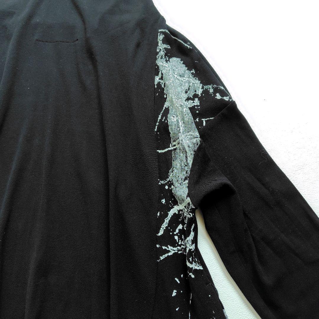 22SS 美品 芽風 センソユニコ ジャガード墨絵 アシンメトリーワンピース