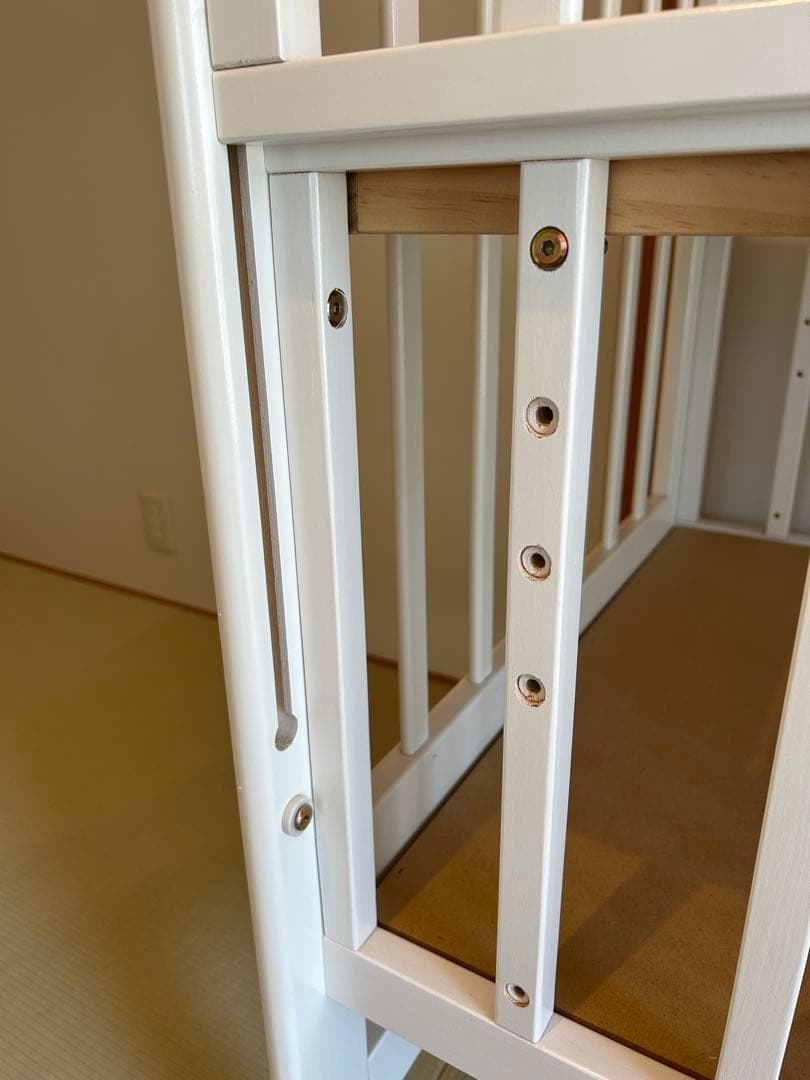 KATOJI ベビーベッド ハイタイプ　ホワイト 木製