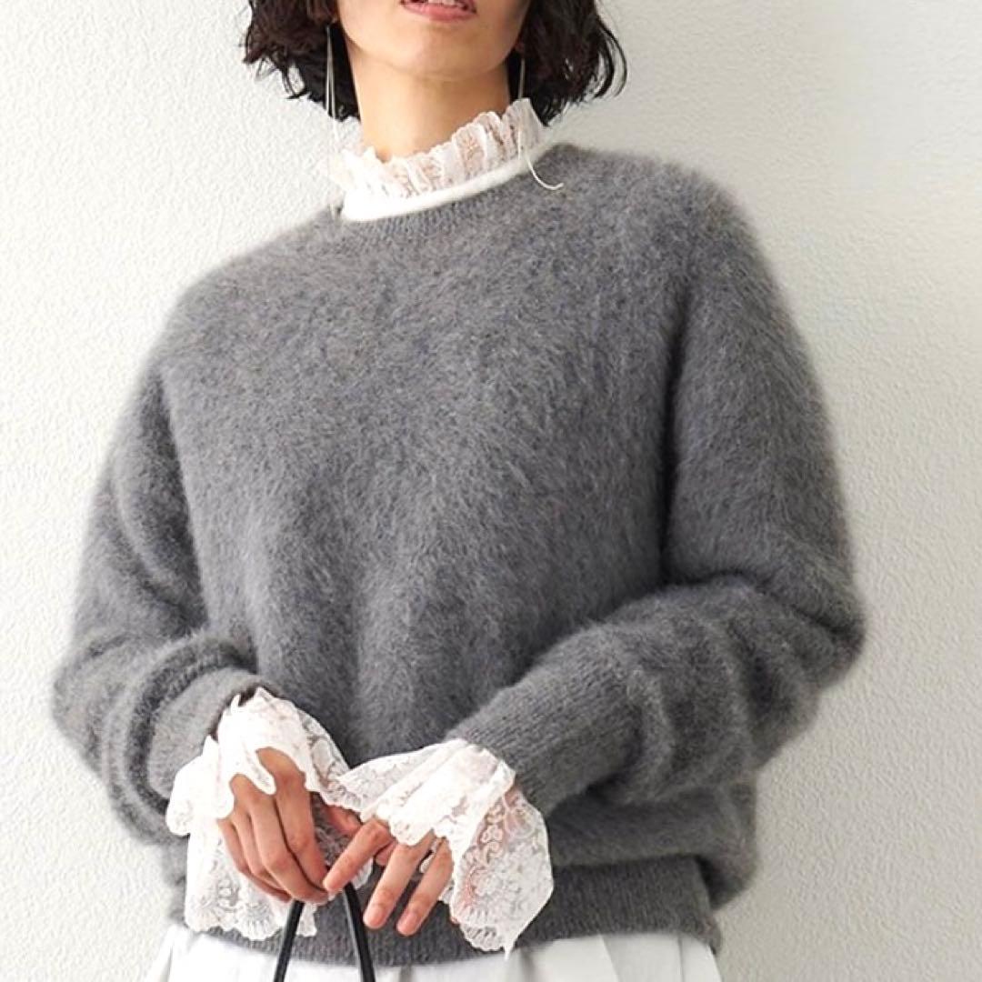 未使用 Whim Gazette ウィムガゼット レースギャザーブラウス