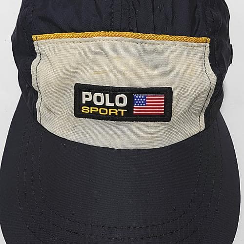 ポロスポーツ ラルフローレン　90s 当時物 ジェットキャップ ブラック