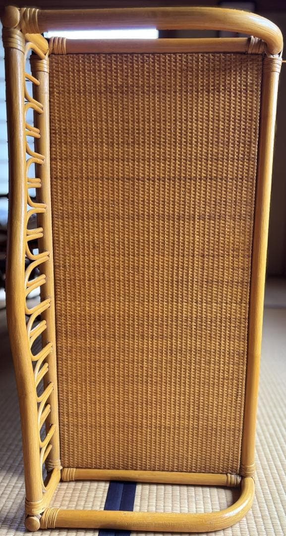 【送料無料】希少ヴィンテージ風　ラタン製5段 チェスト