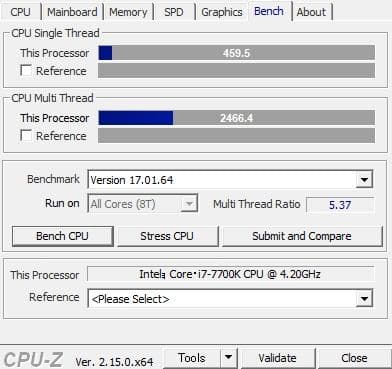 CPU intel Core i7-7700K　4.20GHZ　LGA1151
