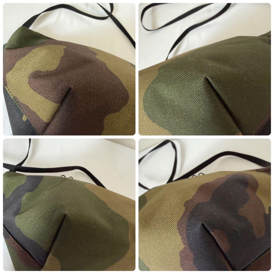 【美品】エルベシャプリエ　2885W コーデュラナイロン舟型ショルダーSカモフラ