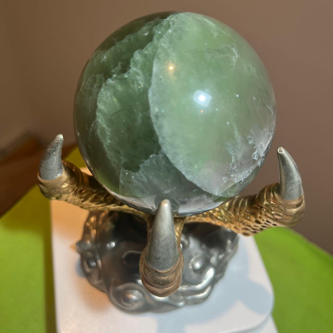 特大フローライト　竜爪台座　置物　蛍石　パワーストーン