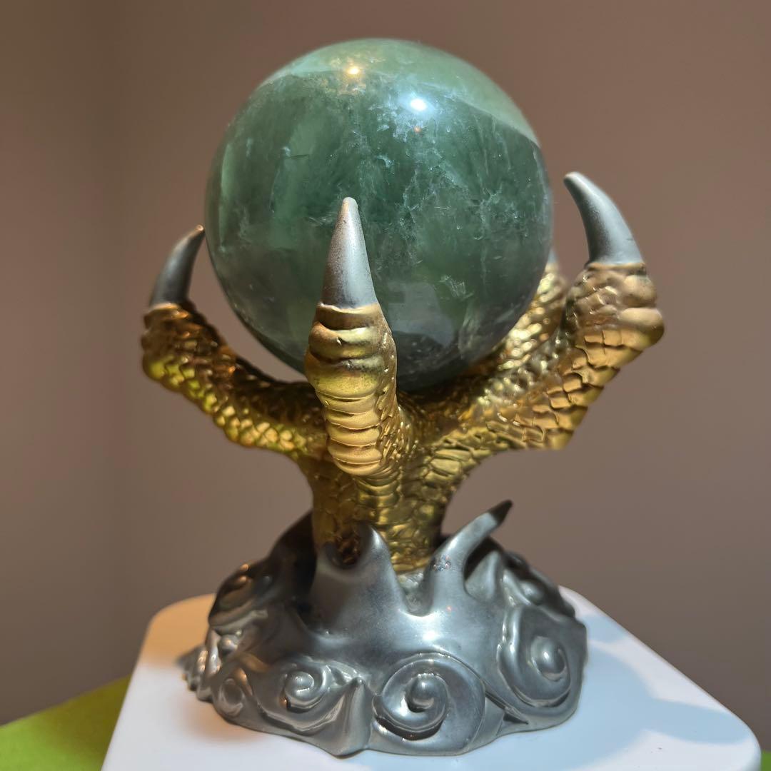 特大フローライト　竜爪台座　置物　蛍石　パワーストーン