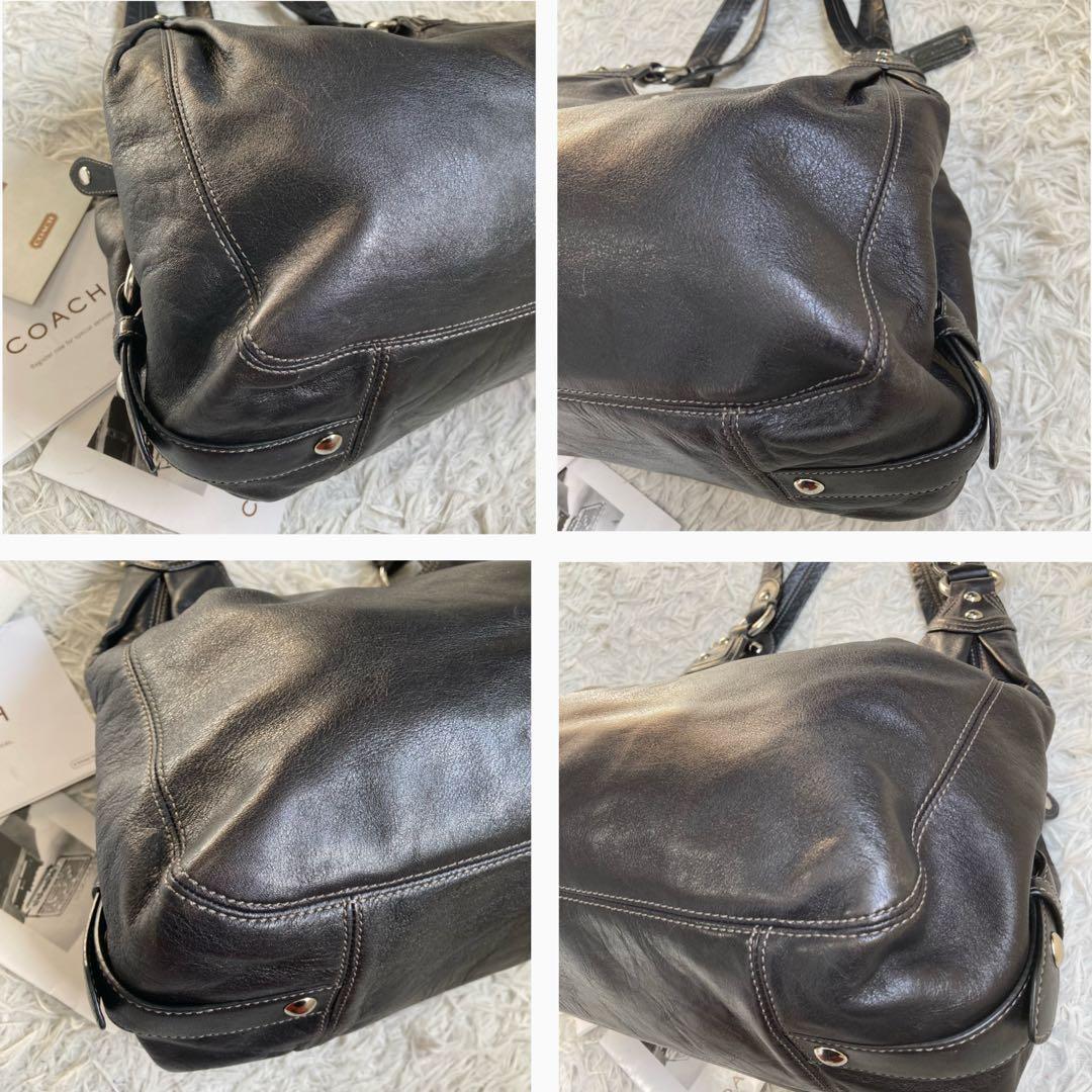 極美品 vintage coach old archive hobo ブラック