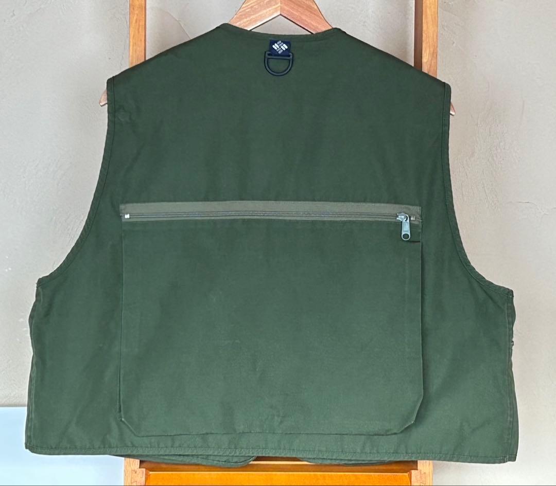 Columbia フィッシングベスト 80s 紺タグ XL カーキ