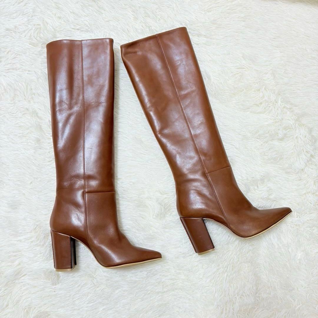 pippichic ポインテッドトゥ　ロングブーツ　ブラウン　23.5 茶