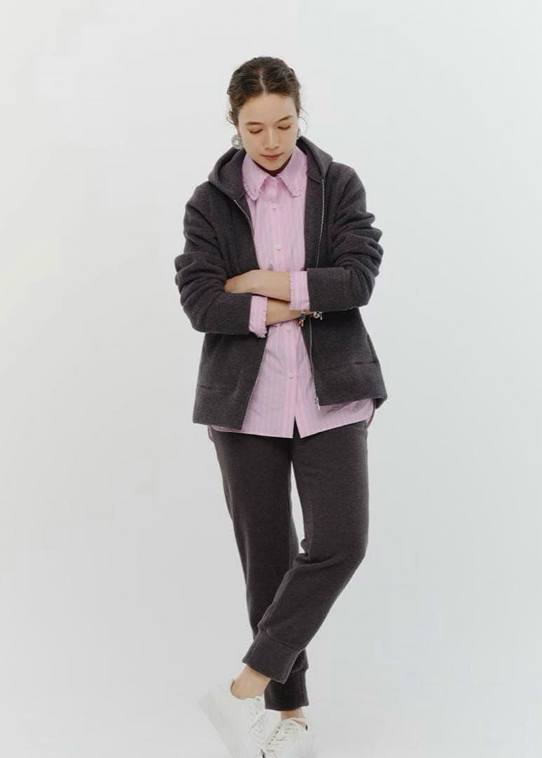 専用yori ストライプ　ブルー　フリル　シャツ　美品　36