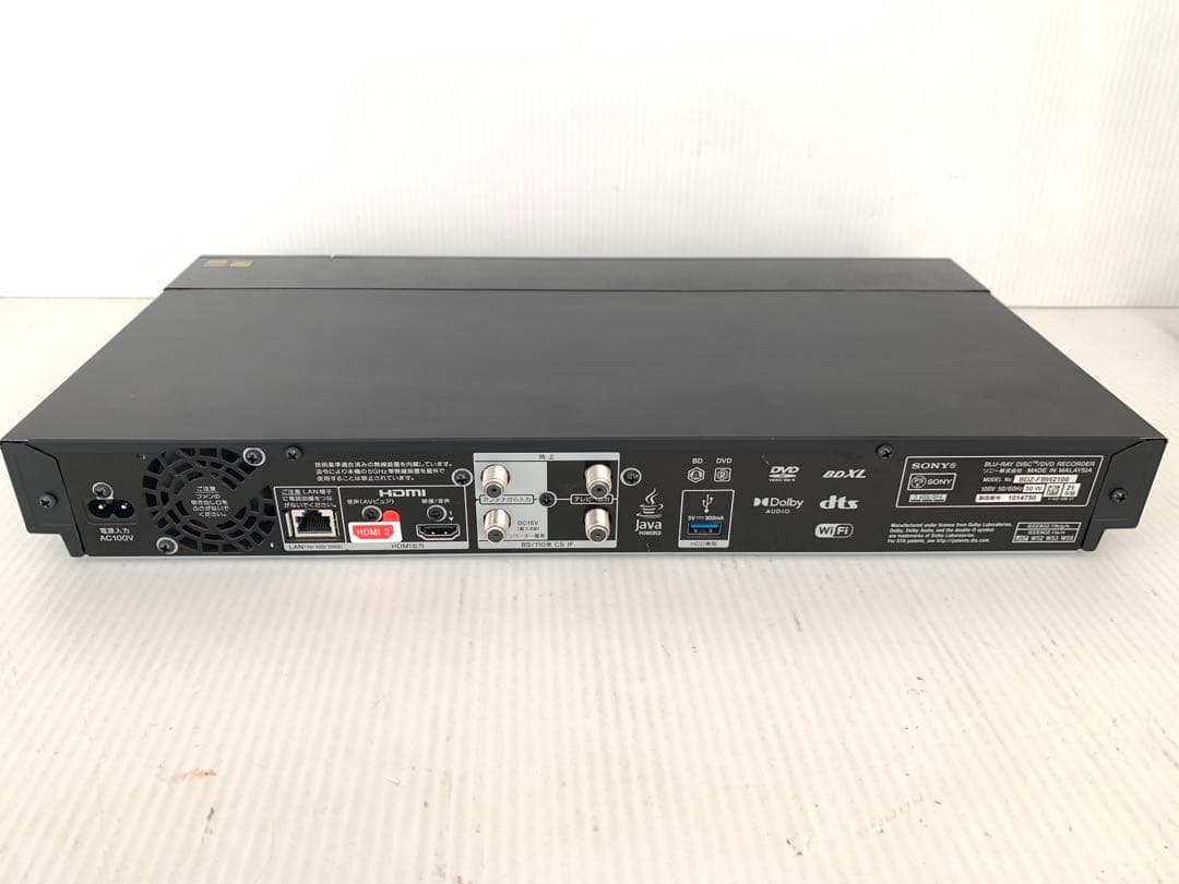 ソニー　BDレコーダー　ブルーレイ/DVD 21年製　中古　M70828-12
