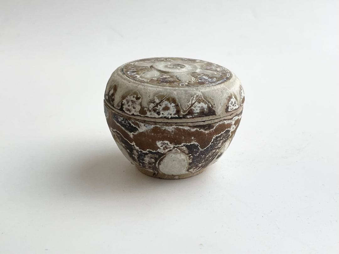 骨董　アンティーク　スンコロク　香合　宋胡録　タイ古陶　スワンカローク　茶道具