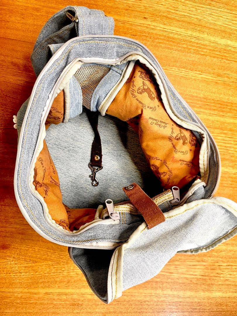 ルシアンエサヨ　デニムタンブール TMサイズ マーガレット小型犬用キャリーバック