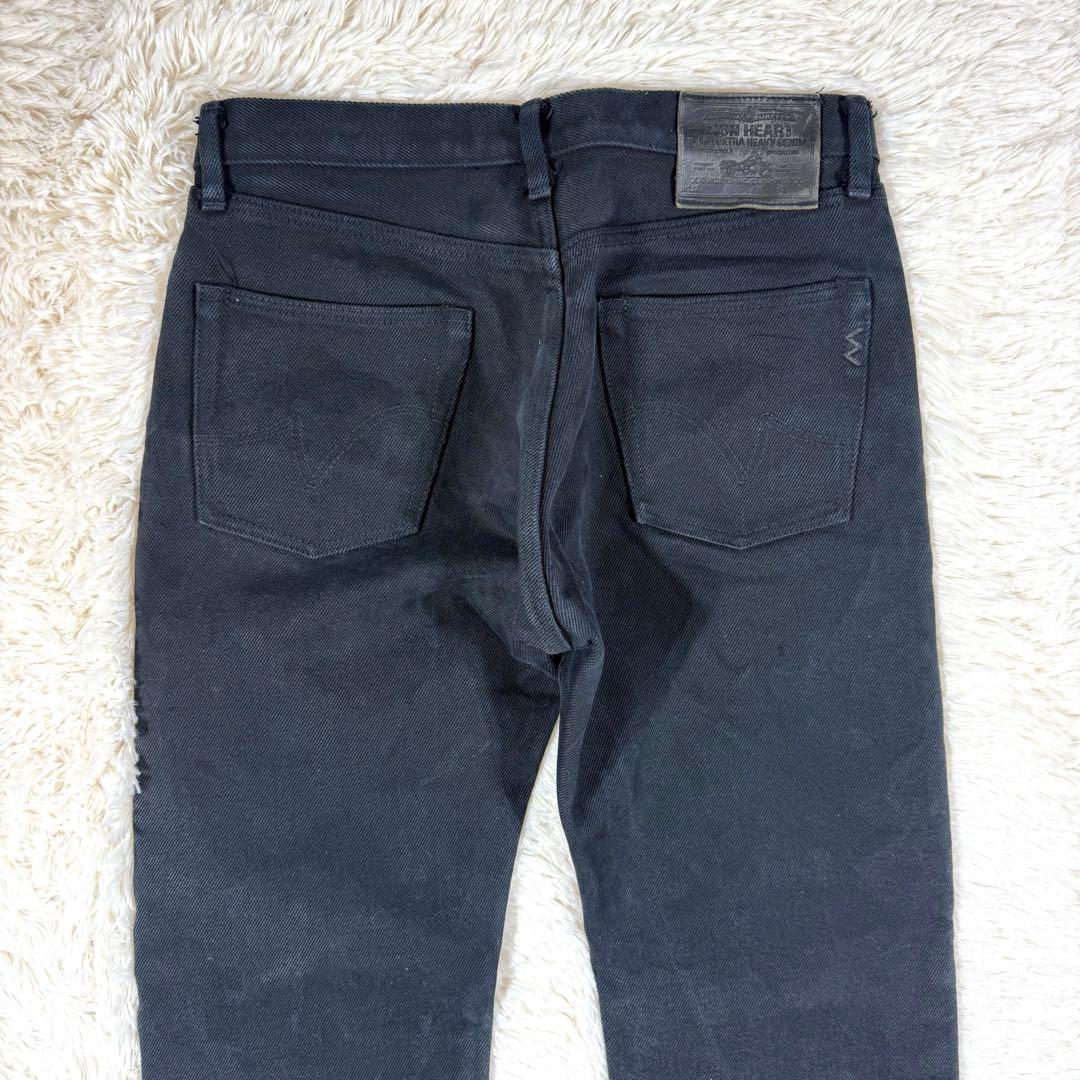 IRON HEART 21oz ブラックデニム 32