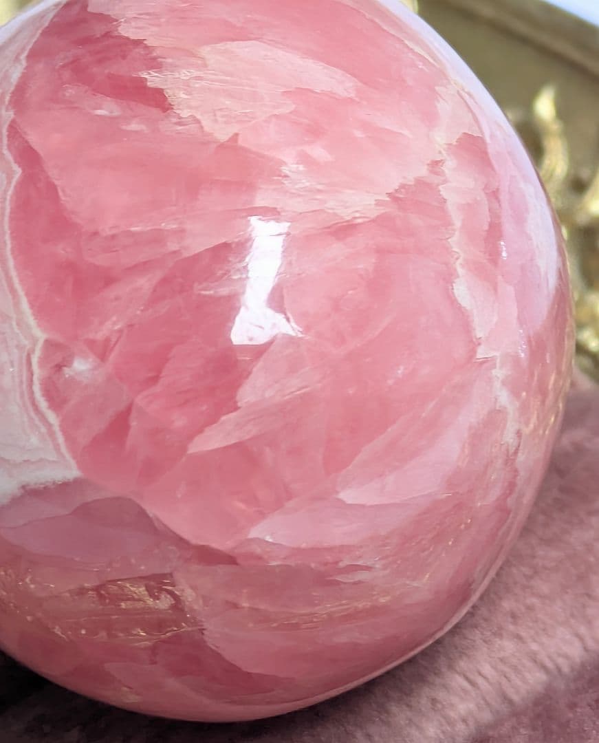 よ*み様 【インカローズ】 ロードクロサイト エッグ アルゼンチン産 卵型 天然