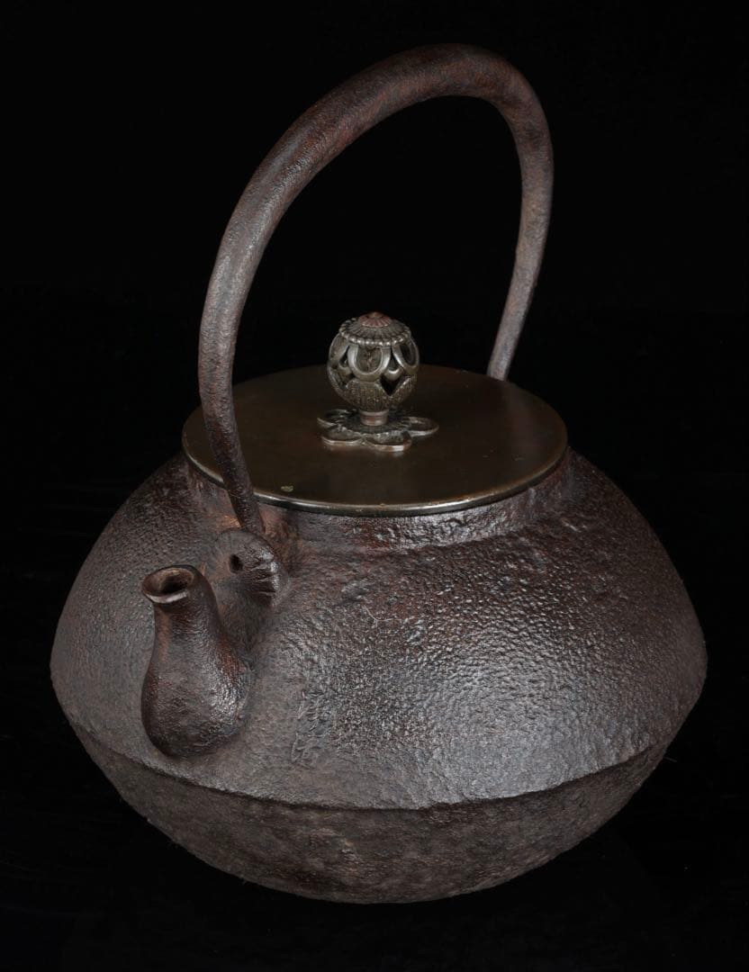 時代物【釜師 大西浄清】鉄瓶 在銘 茶道具 湯沸 煎茶道具 古美術 骨董品