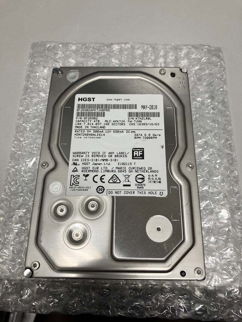 3.5 HDD 4TB 2本セット※管理番号92•93