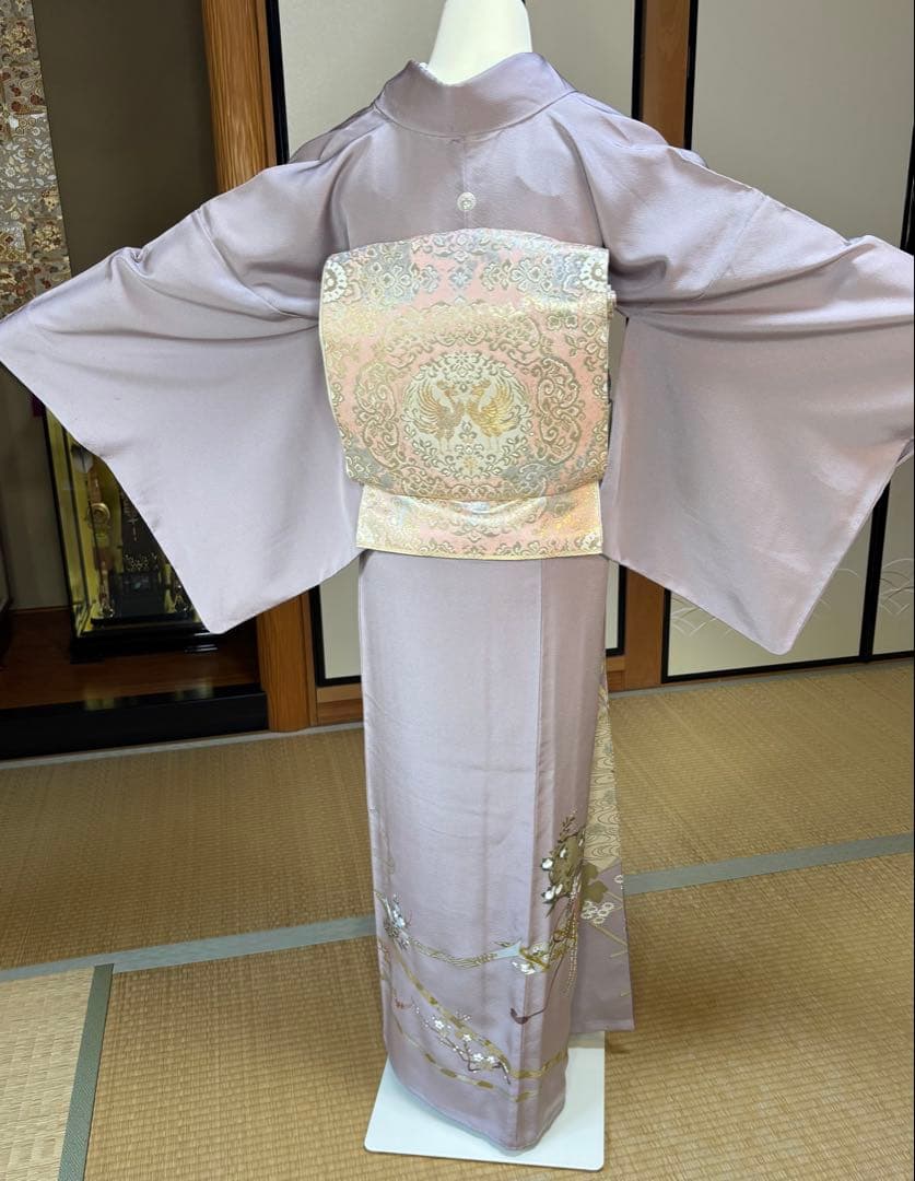 正絹豪華色留袖4点フルセット 色留袖　袋帯　帯締め帯揚げ