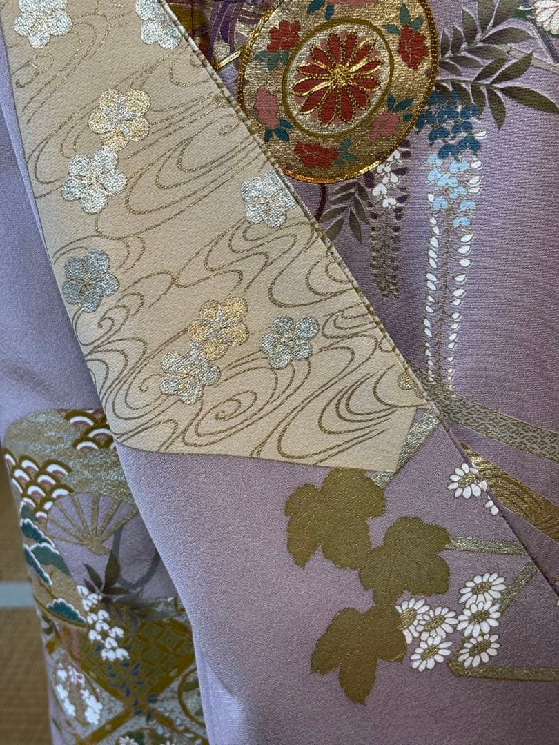 正絹豪華色留袖4点フルセット 色留袖　袋帯　帯締め帯揚げ