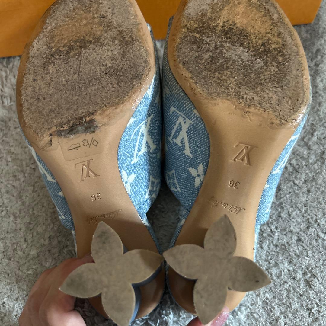 ルイヴィトン サンダル シルエットラインミュール　36 モノグラム　デニム