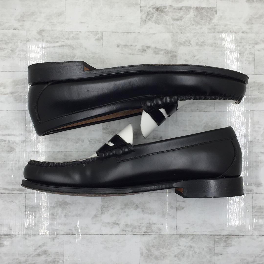 【美品】G.H.BASS ジーエイチバス ペニーローファー 黒/白 27.5cm