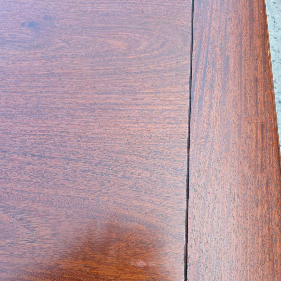 座卓 アンティーク 中森喜三郎 木製彫刻入り 花梨 漆 ダークブラウン