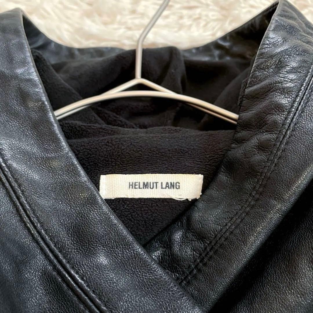 ヘルムートラング　フード　ラムスキン レザージャケット　ライダース　XS