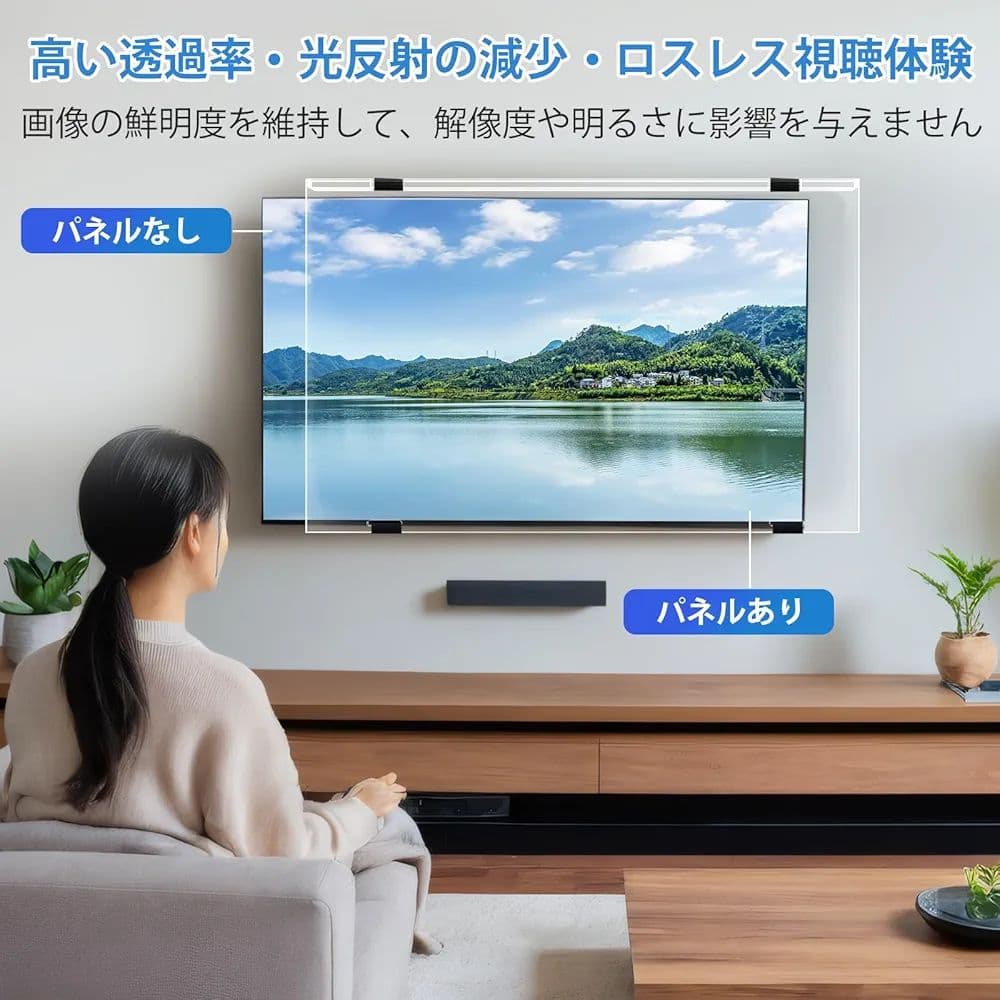 液晶テレビ保護パネル 50インチ テレビカバー クリア ブルーライトカット