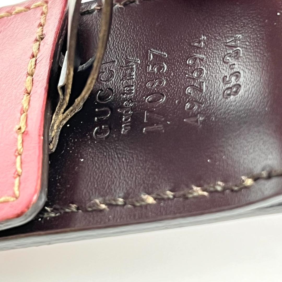 希少 グッチ ベルト インターロッキング シェリーライン ガチャベルト ピンク