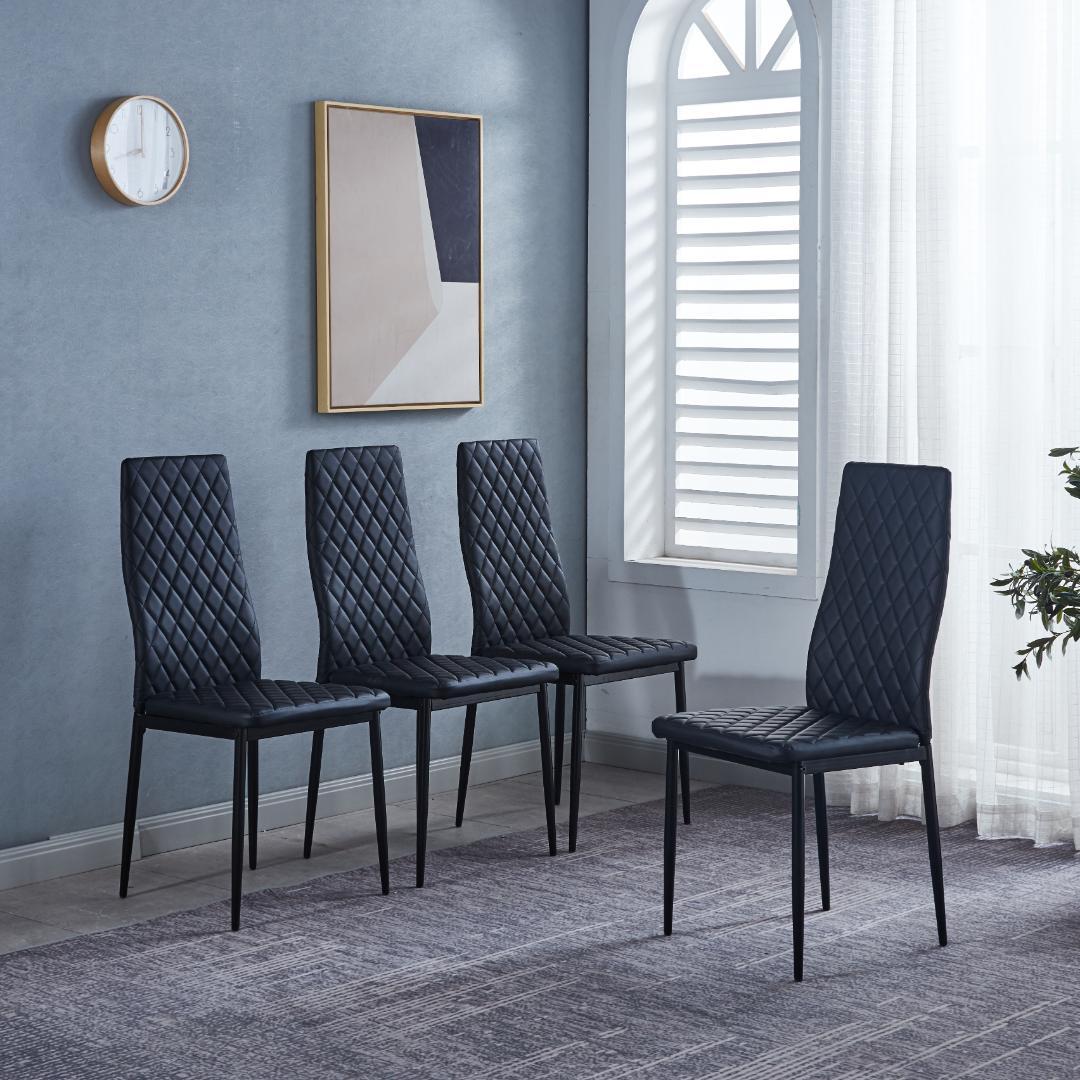 ダイニングチェア 2脚セット レザー 椅子 イス 食卓椅子 菱形 リビングチェア